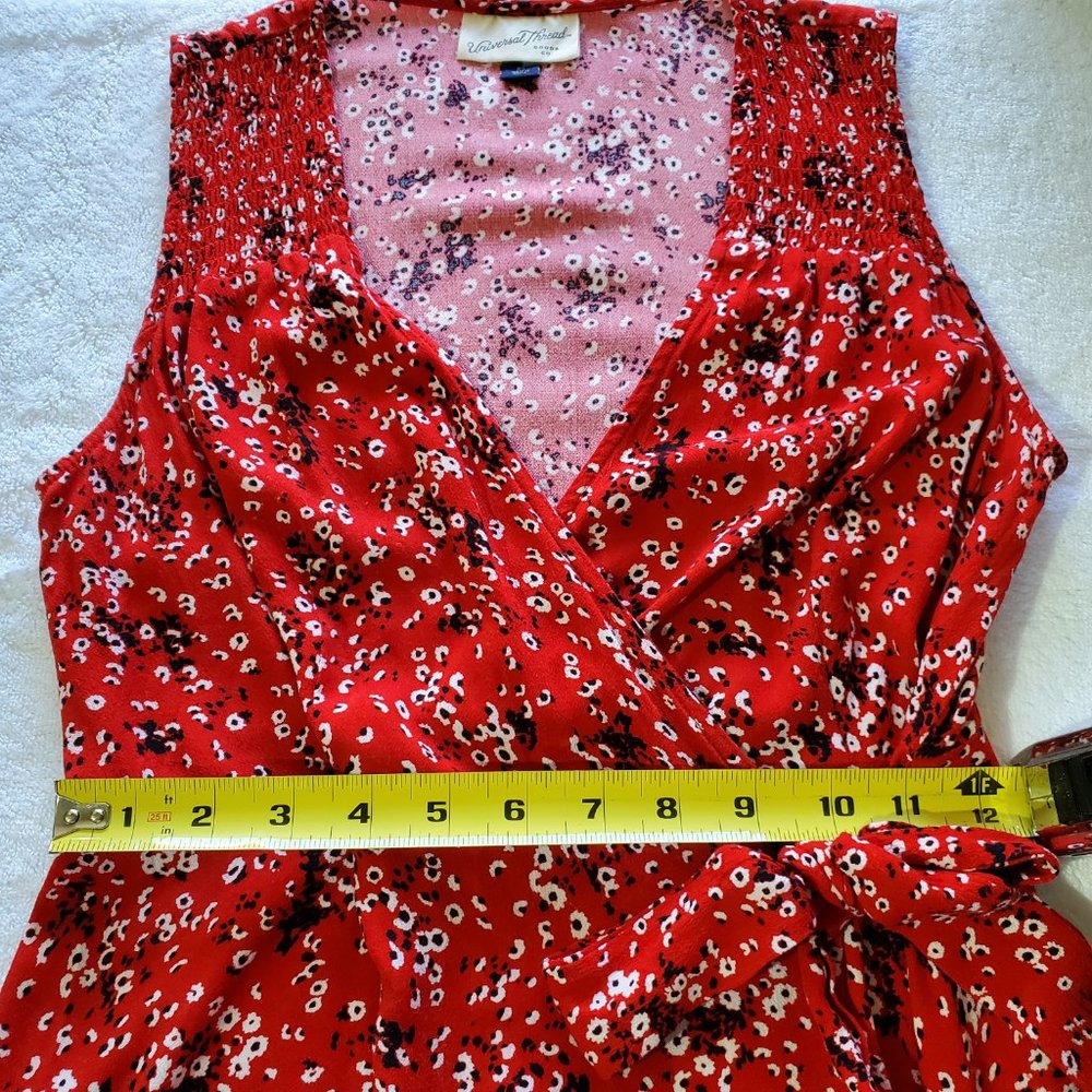 UNIVERSAL THREAD Red Wrap Around Sleeveless Dress, XS - Picture 7 of 10